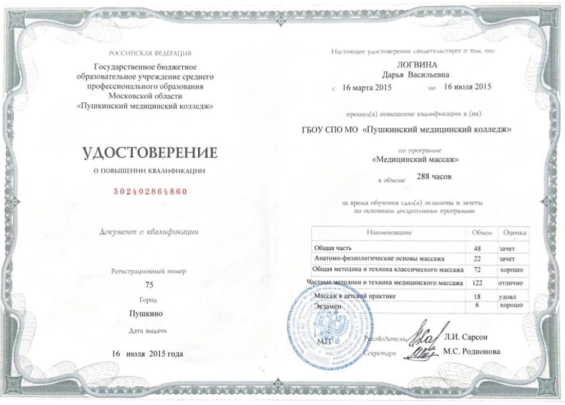 Сертификат тренера